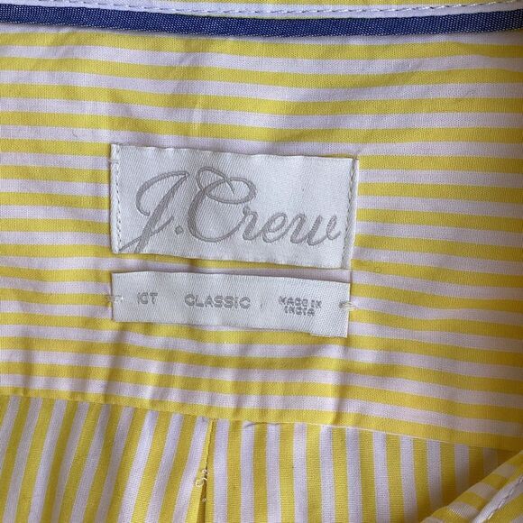 J. Crew Crisp Cotton Poplin Shirtdress Yellow Pinstripe 10 Tall - Picture 8 of 11
